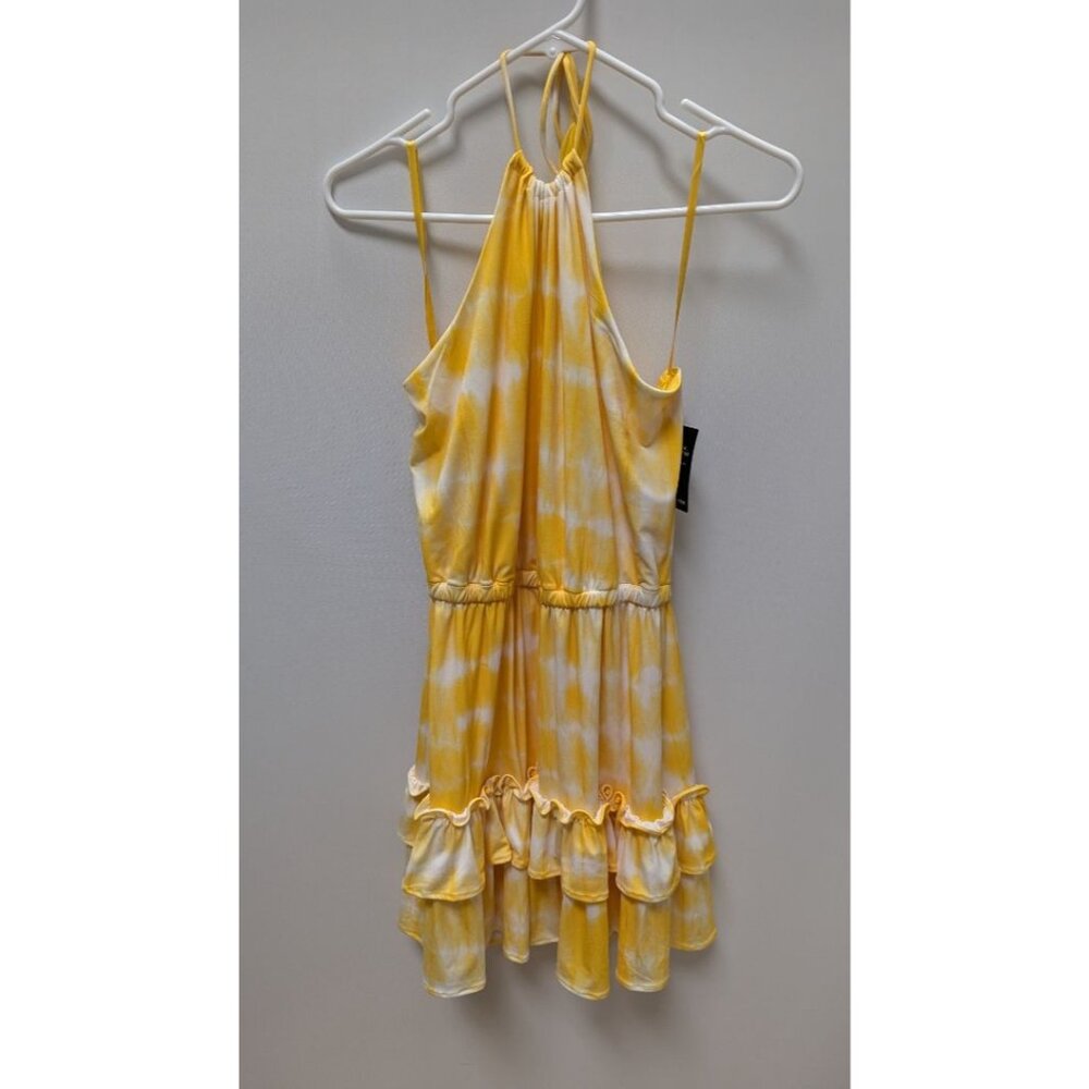 Boston Proper Golden Dye Cinch Waist Ruffle Dress